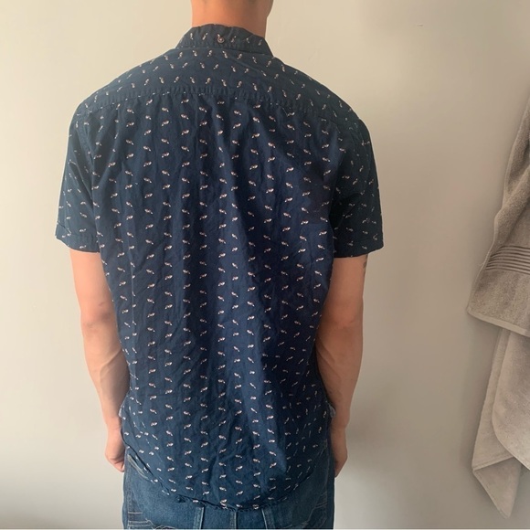 Cactus New York fox patterned button up dress shirt slim  fit MED - Picture 3 of 10